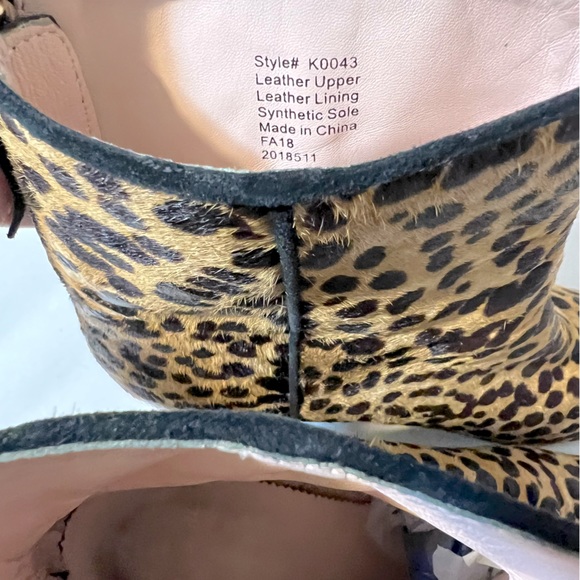 J Crew Sadie Leopard Calfskin Leather Heeled Ankle Boots 7.5 - Picture 13 of 14